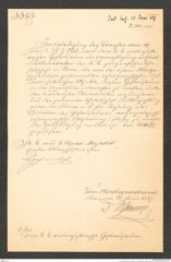 k.k. naturhistorisches Hofmuseum, Intendanzakten 1885-1896 (Hauer), Aktenzahl Z.252/1887, Seite 1